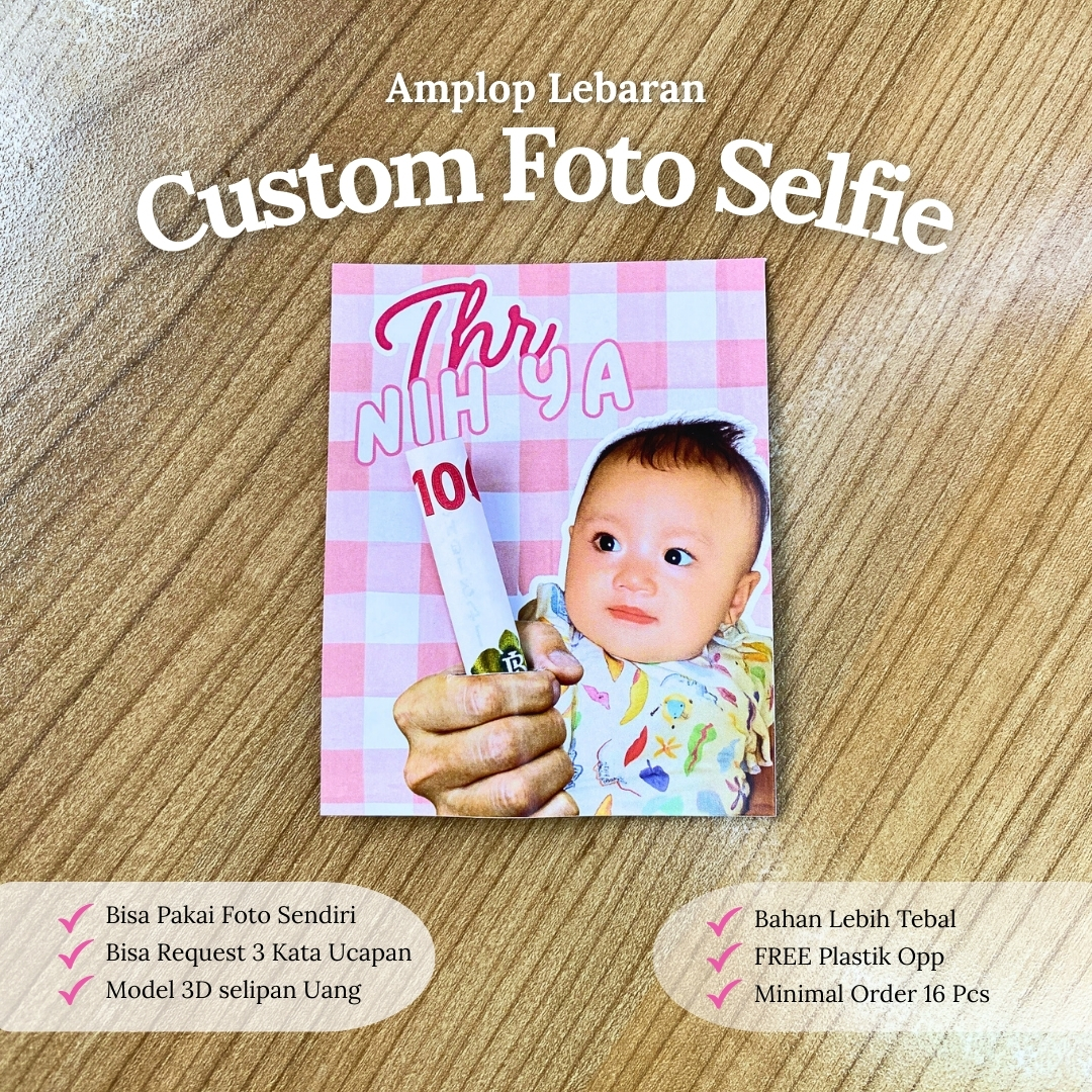 [12 Pcs] Amplop Lebaran Custom Foto Selifie